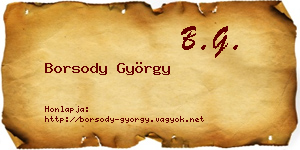 Borsody György névjegykártya