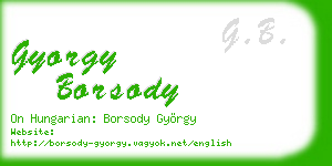 gyorgy borsody business card