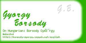 gyorgy borsody business card